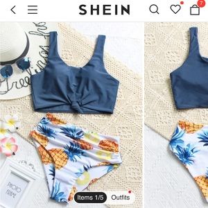 SHEIN blue bikini top XL. BRAND NEW